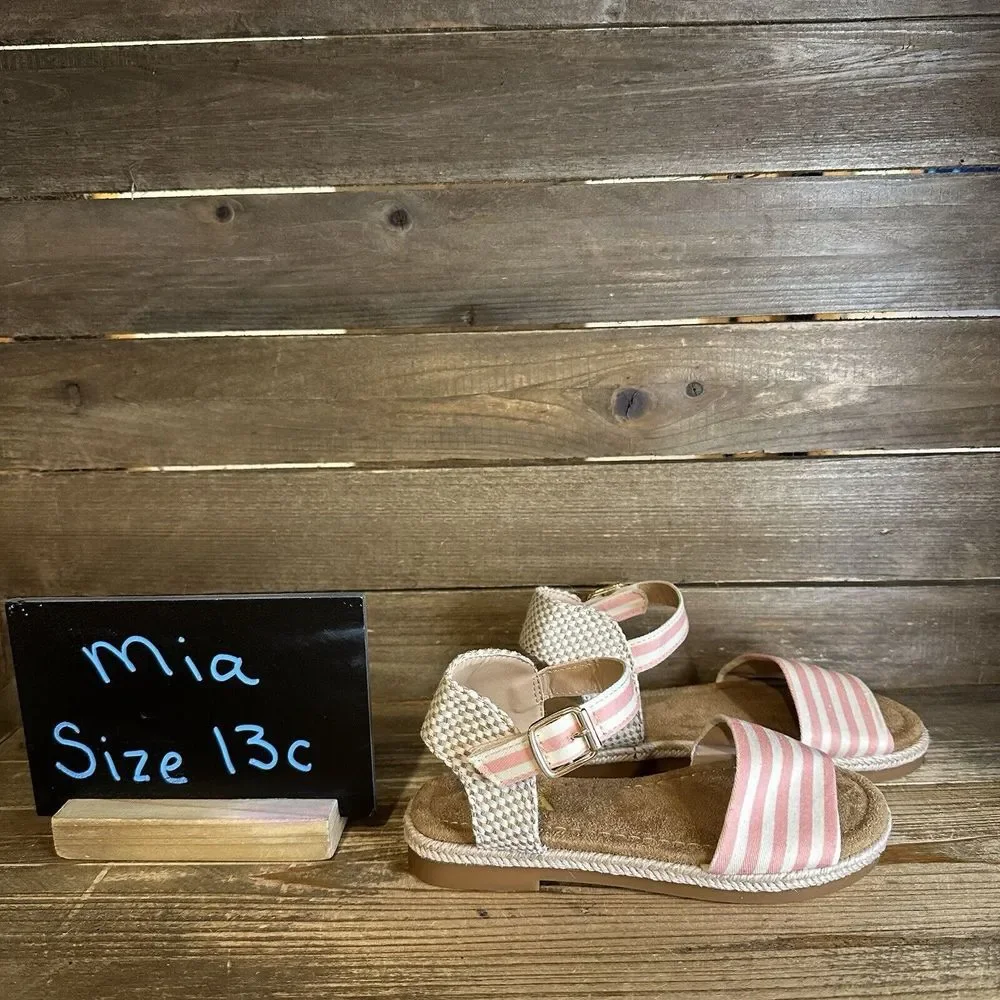 New NWOB Little Kids Mia Esmee Peach/Off White Sandal Sandals Size 13‎ C